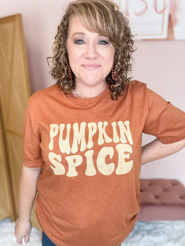 Women's Ethnic Print T-Shirts-Pumpkin Spice Graphic Tee