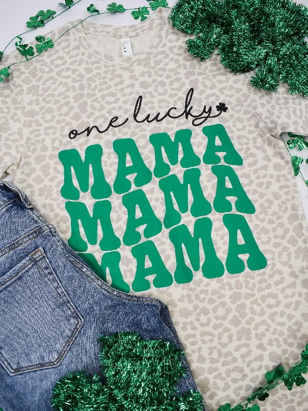 Women's Pocket T-Shirts-One Lucky Mama Graphic Tee