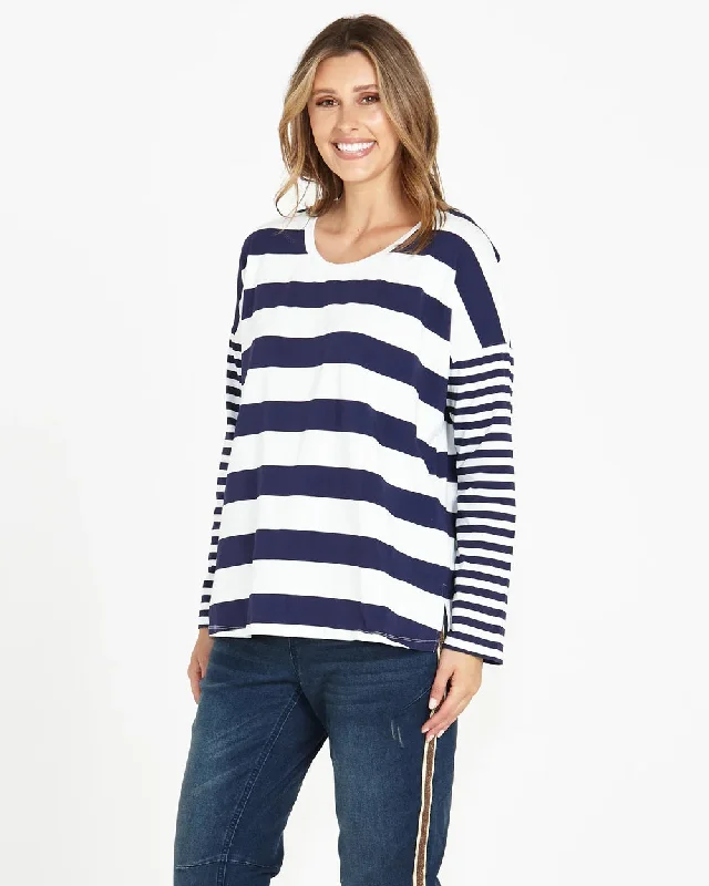 Women's Turtle Neck T-Shirts-Betty Basics Betty Boxy L/S Tee