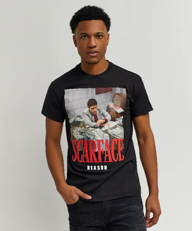 Women's Chest Pocket T-Shirts-Scarface™ Photo Print Money Short Sleeve Tee