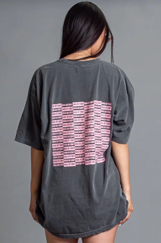 Women's Baroque Print T-Shirts-SPRAY CHECKER TEE