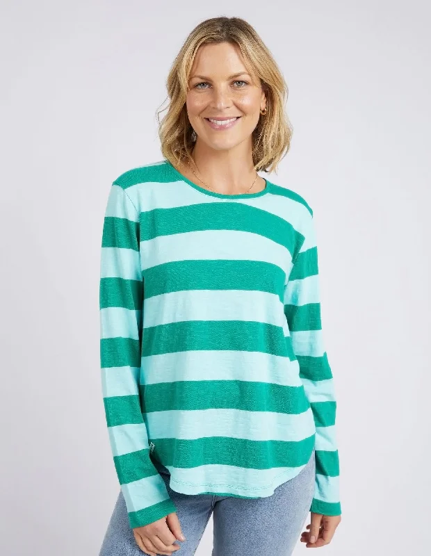 Women's Vacation T-Shirts-Elm Spritz Stripe L/S Tee