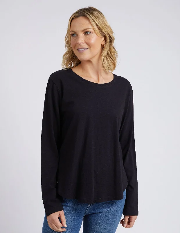 Women's V-Neck T-Shirts-Elm Everyday L/S Tee