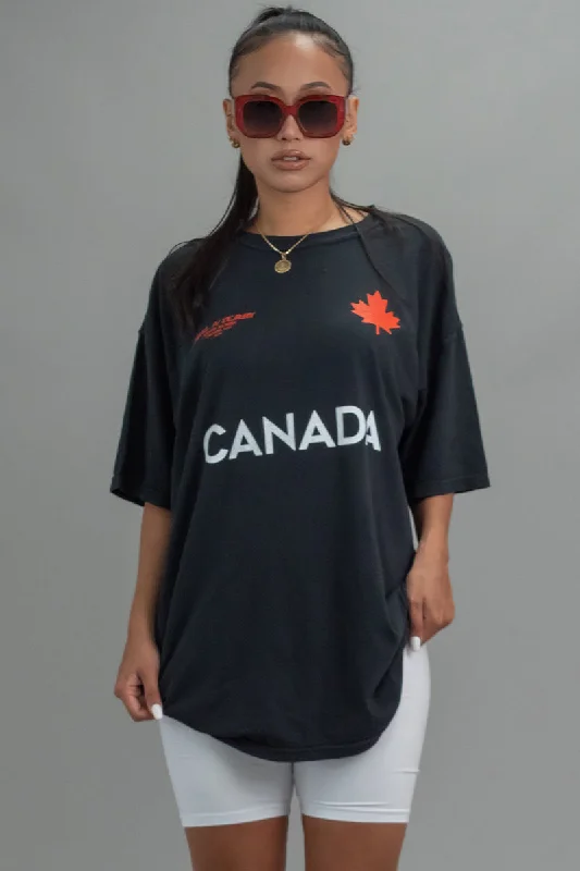 Women's Travel T-Shirts-BLK TEAM CANADA TEE