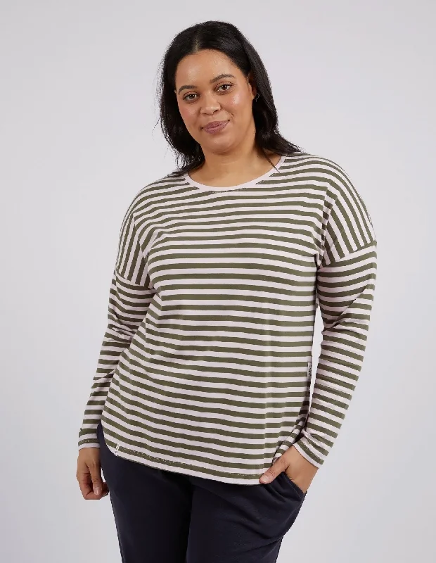 Women's Bold Print T-Shirts-Elm Lauren L/S Stripe Tee