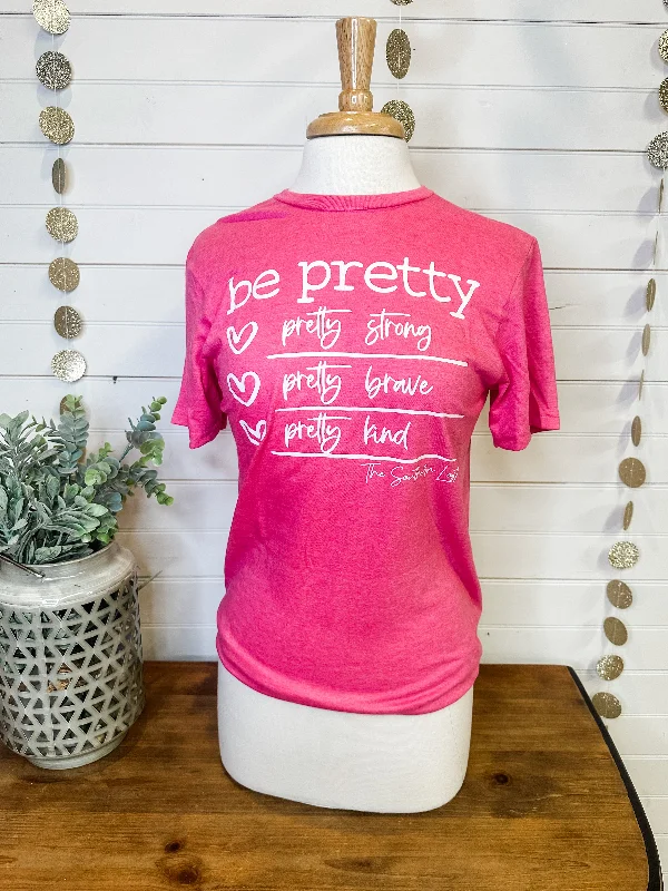 Women's Pastel T-Shirts-Be Pretty Graphic Tee