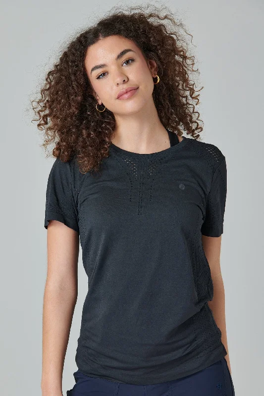 Women's Cotton T-Shirts-Breathe Tee - Charcoal