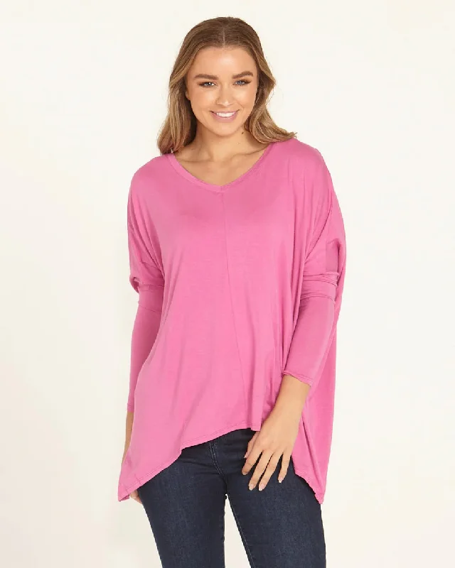 Women's Bell Sleeve T-Shirts-Betty Basics Kyoto V-Neck tee