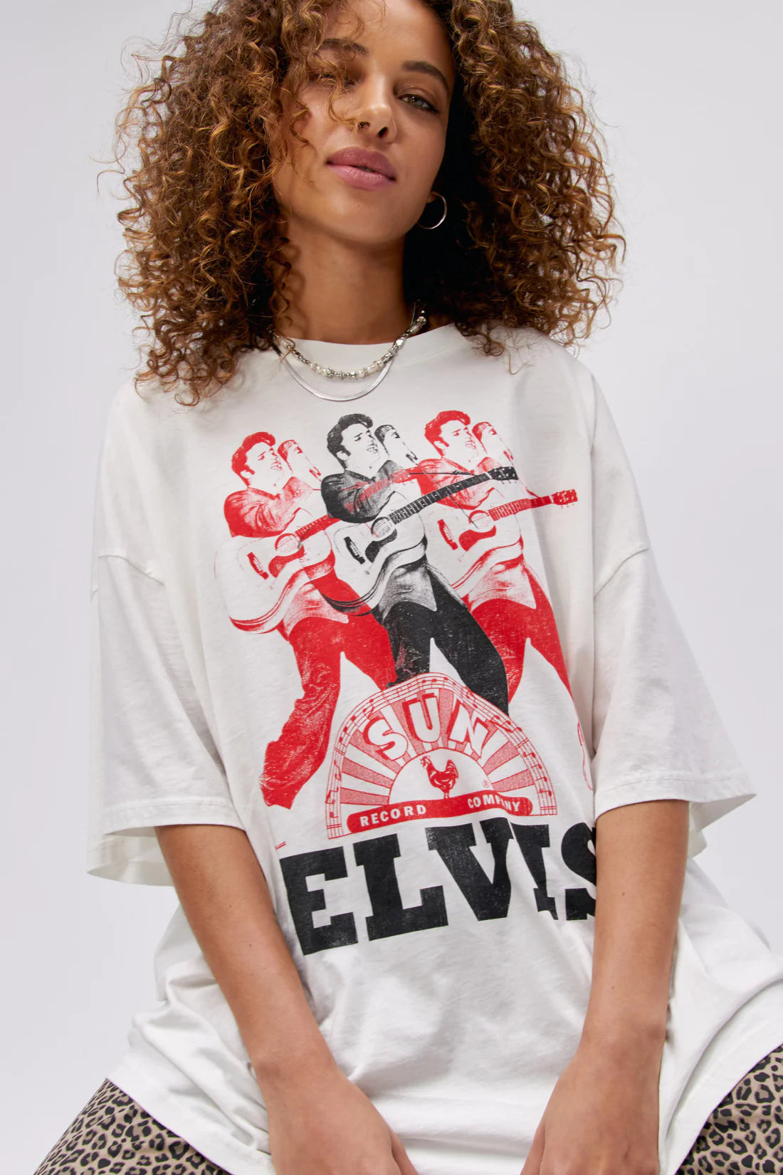 Women's Asymmetrical T-Shirts-Daydreamer Sun Records Elvis Graphic Tee