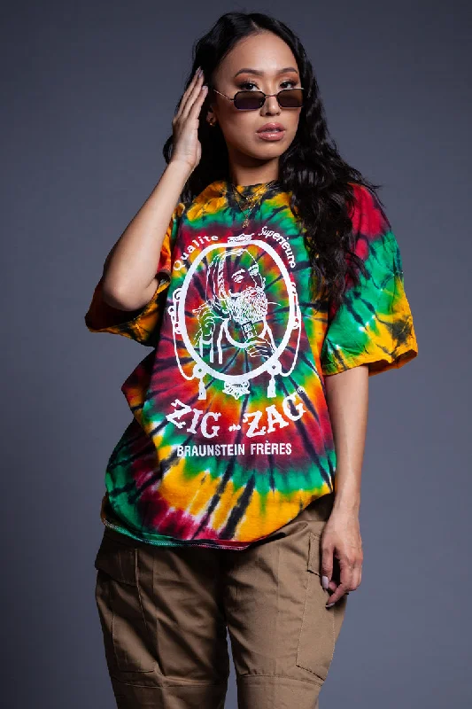 Women's Date Night T-Shirts-TIE DYE ZIG ZAG TEE