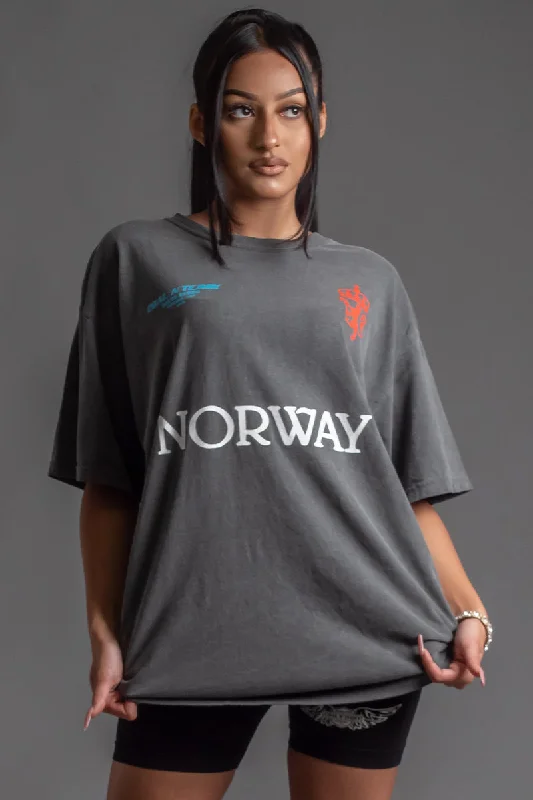 Women's Spring T-Shirts-DARK GREY TEAM NORWAY TEE