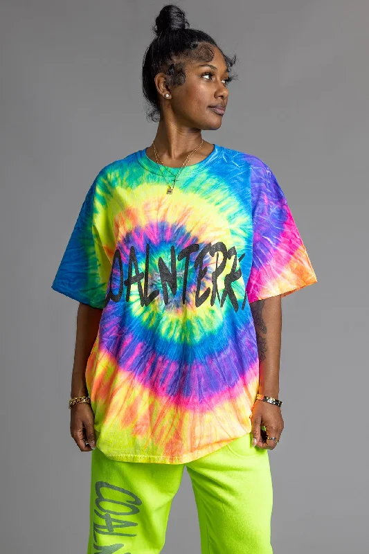 Women's Swing T-Shirts-TIE DYE N BLK CNT OVERLAY TEE