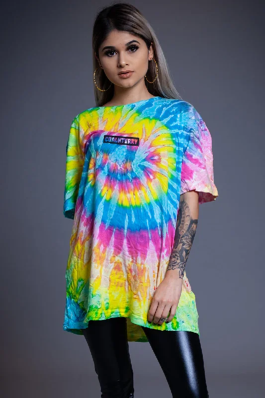 Women's Eco-Friendly T-Shirts-TIE DYE BAR TEE