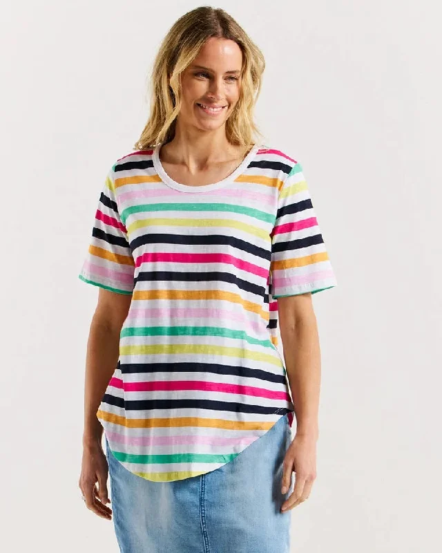 Women's Ruffle Neck T-Shirts-Betty Basics Ariana Tee