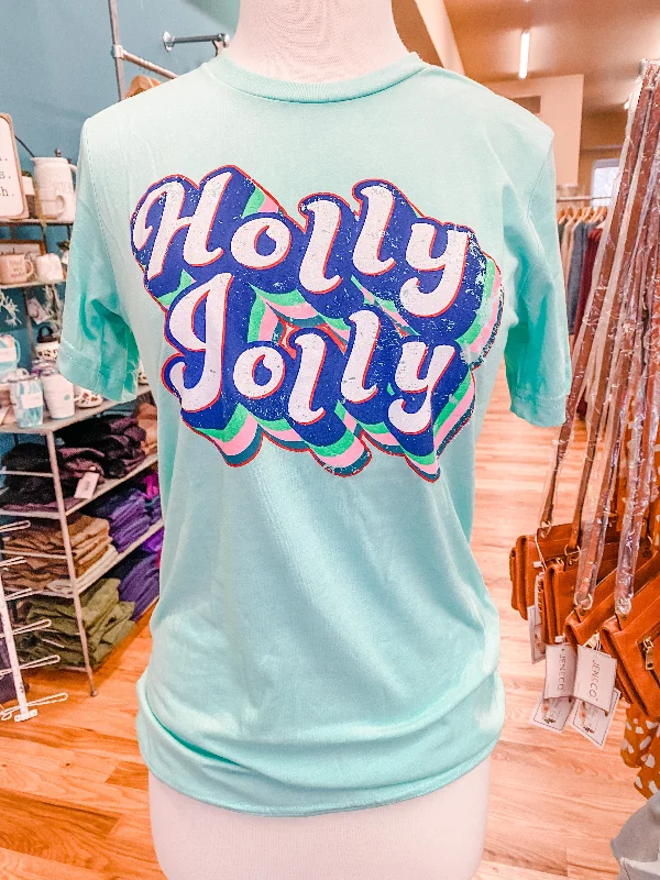 Women's Sequin T-Shirts-Holly Jolly Tee