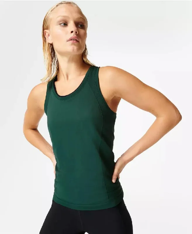 Women's Basic T-Shirts-Athlete Seamless Workout Tank Sb6545 Trek-Green