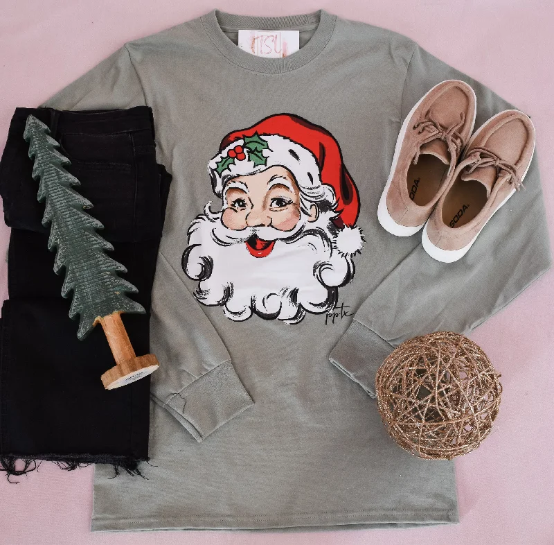 Women's Scalloped Hem T-Shirts-Jolly 'Ol St. Nick Graphic Tee