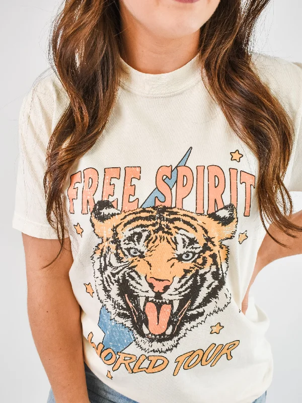 Women's Holiday T-Shirts-Free Spirit World Tour Graphic Tee