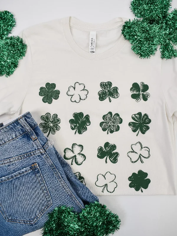 Women's Peplum Hem T-Shirts-Clovers Graphic Tee