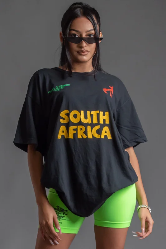 Women's Strappy T-Shirts-BLK TEAM SOUTH AFRICA TEE