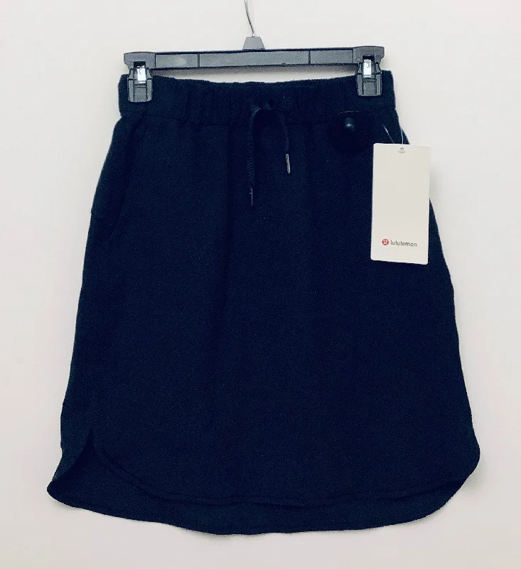 Women's Metallic A-Line Skirts-Skirt Mini & Short By Lululemon In Black, Size: 4