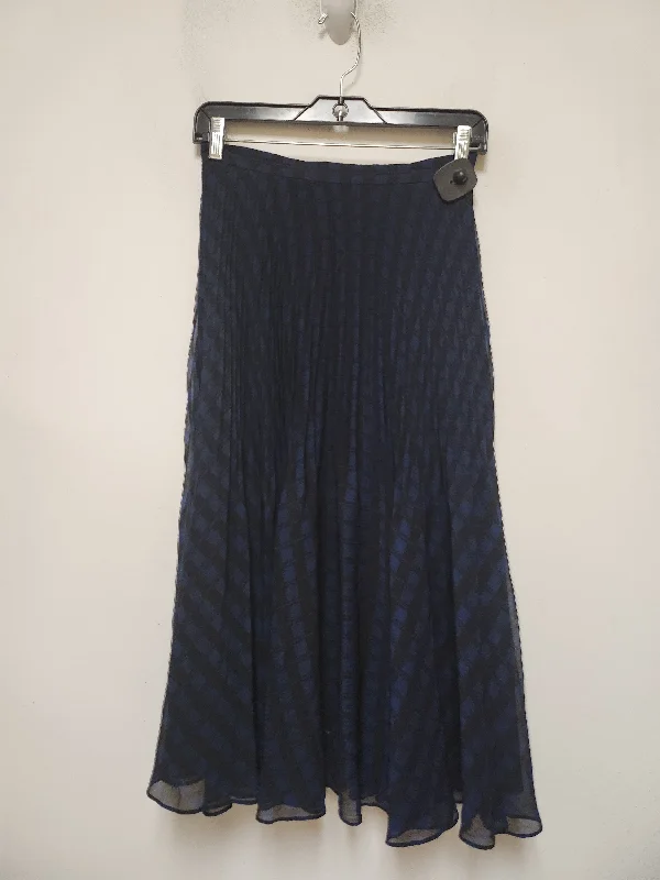 Women's Stretch Skirts-Skirt Midi By Club Monaco In Black & Blue, Size: 0