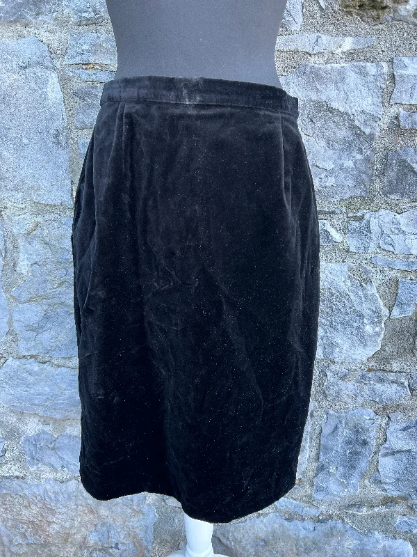 Women's Fleece Pencil Skirts-90s black velvet skirt uk 10-12