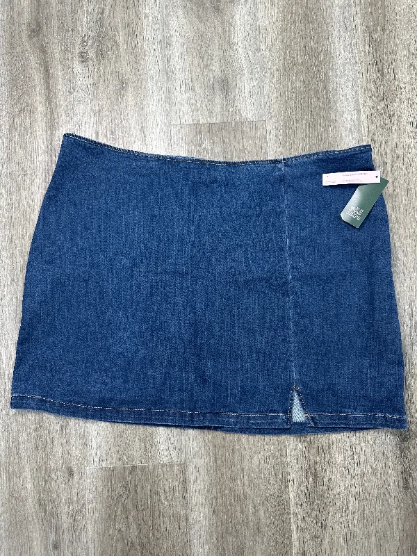 Women's Metallic Denim Skirts-Skirt Mini & Short By Wild Fable In Blue Denim, Size: 3x