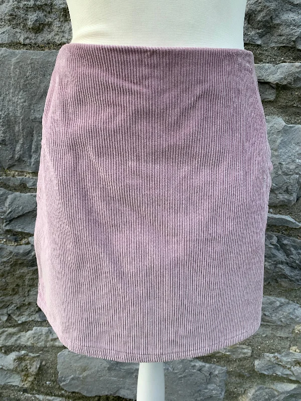 Women's Checkered Skirts-Pink thick cord skirt   uk 10