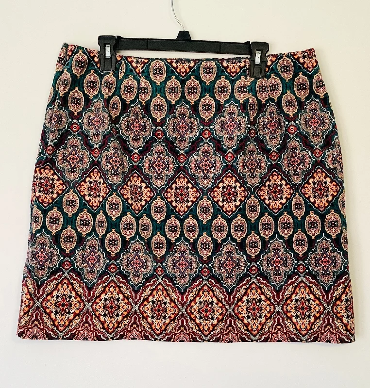 Women's Fleece A-Line Skirts-Skirt Mini & Short By Loft In Multi-colored, Size: 14