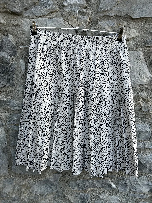 Women's Striped Skirts-90s white flowers skirt uk 14-16