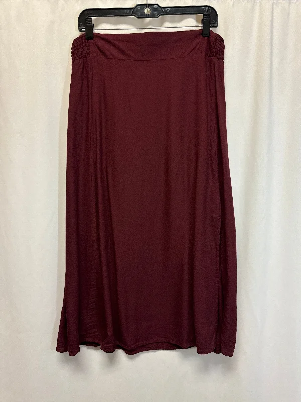 Women's Abstract Skirts-Skirt Midi By Old Navy In Maroon, Size: L