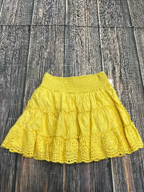 Women's Faux Leather Skirts-Skirt Mini & Short By American Eagle In Yellow, Size: Xs