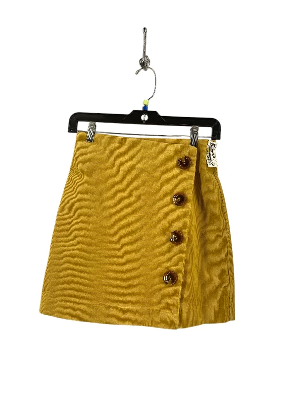 Women's Button-Front Pencil Skirts-Skirt Mini & Short By Altard State In Yellow, Size: S