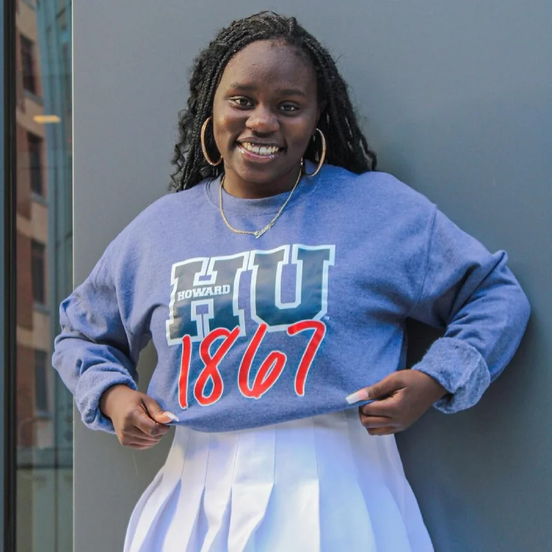 Women's Bold Color Sweatshirts-Howard™ HU 1867 Sweatshirt (Heather Navy)