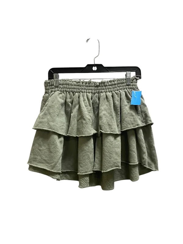 Women's Button-Front Denim Skirts-Skirt Mini & Short By Aerie In Green, Size: M