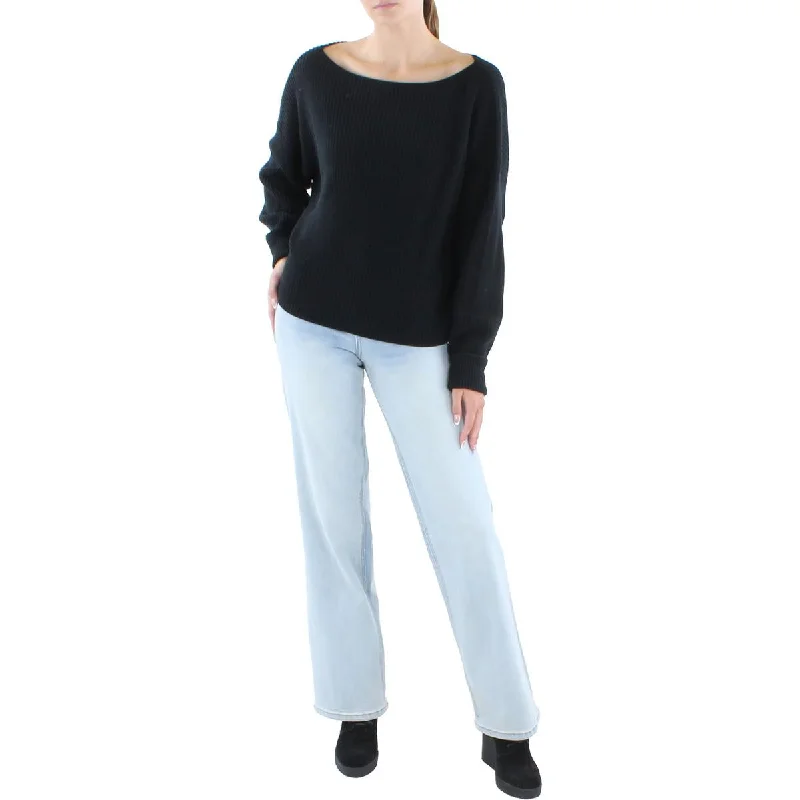 Women's Low-Waisted Pleated Pullovers-Womens Cotton Ribbed Crop Sweater