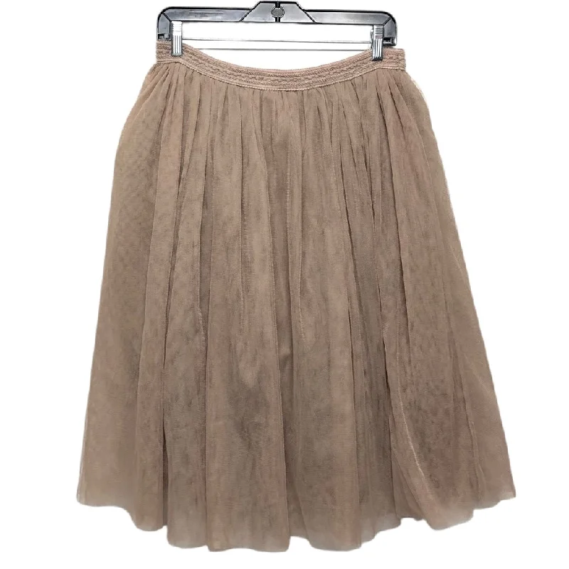 Women's Tulle Floral Skirts-Skirt Midi By Clothes Mentor In Tan, Size: L