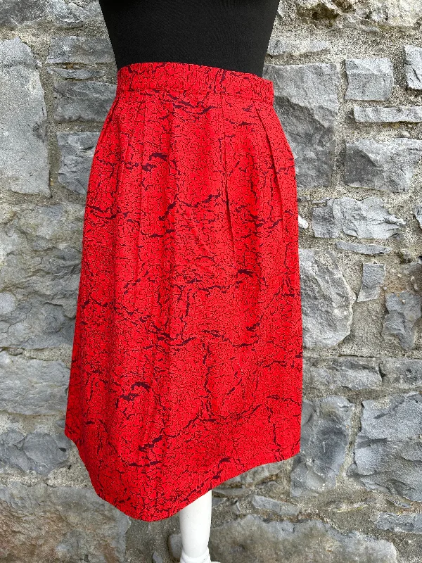 Women's Glitter Pleated Skirts-90s marble red skirt uk 8