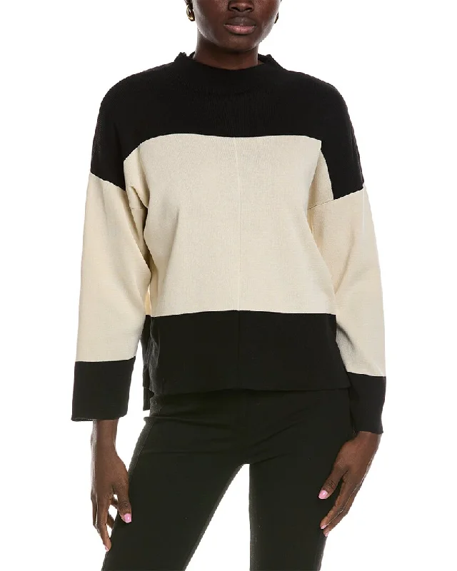 Women's Geometric Pullovers-Madison Miles Colorblocked Pullover