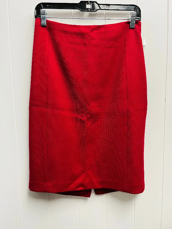 Women's Satin Pencil Skirts-Skirt Midi By White House Black Market In Red, Size: 4