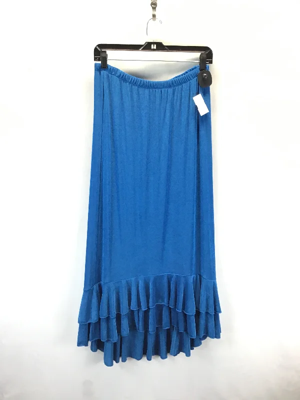 Women's Low-Waisted A-Line Skirts-Skirt Maxi By Citiknits In Blue, Size: M