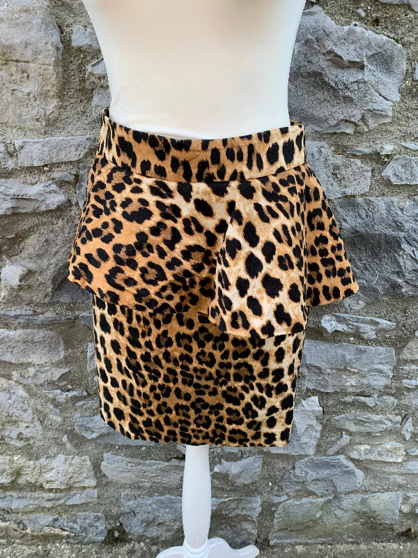 Women's Waterproof Pleated Skirts-Leopard skirt   uk 12