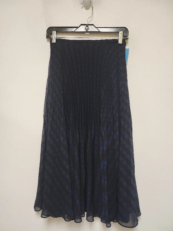 Women's Suede Skirts-Skirt Maxi By Club Monaco In Black & Blue, Size: 2