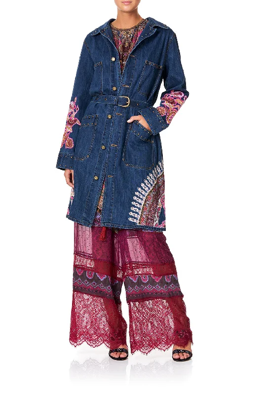 Women's Parka Jackets-DENIM TRENCH COAT DAUGHTER'S DESTINY