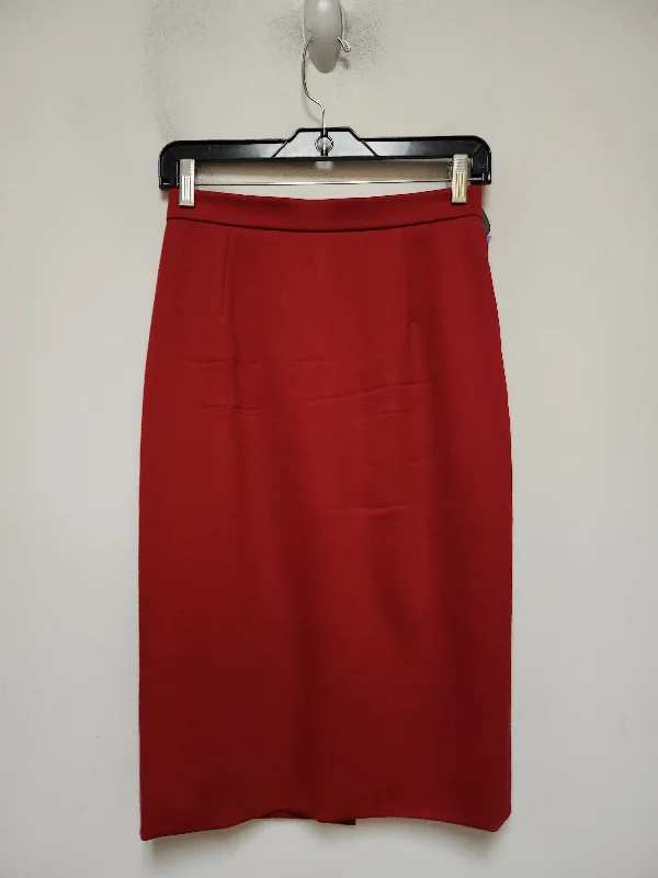 Women's Metallic Skirts-Skirt Luxury Designer By Valentino-garavani In Red, Size: 4