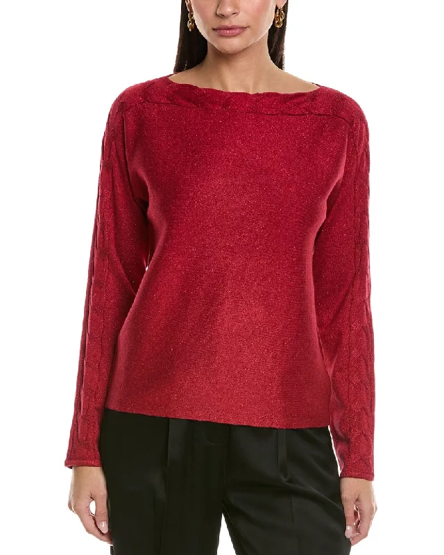 Women's High-Waisted Pencil Pullovers-St. John Engineered Sweater