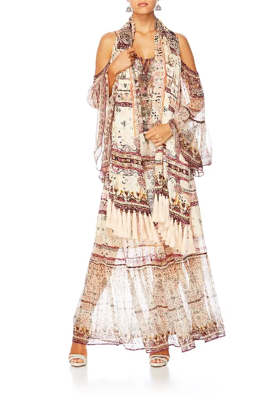 Women's Snake Print Jackets-WRAP SHAWL WITH TASSELS ON THE ROAD