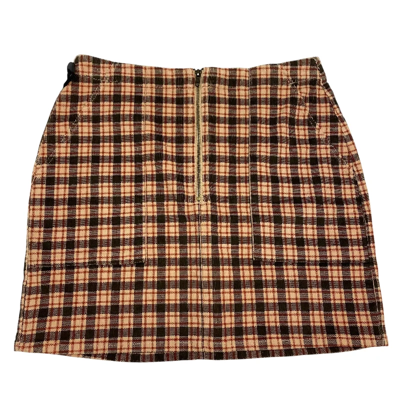 Women's Wrap Skirts-Skirt Mini & Short By Wild Fable In Brown & Tan, Size: L