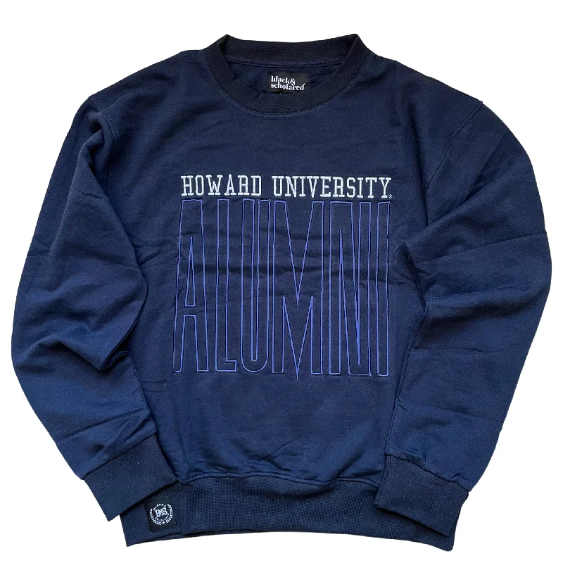 Women's Subtle Color Sweatshirts-Howard University™ ALUMNI Large Embroidered Sweatshirt